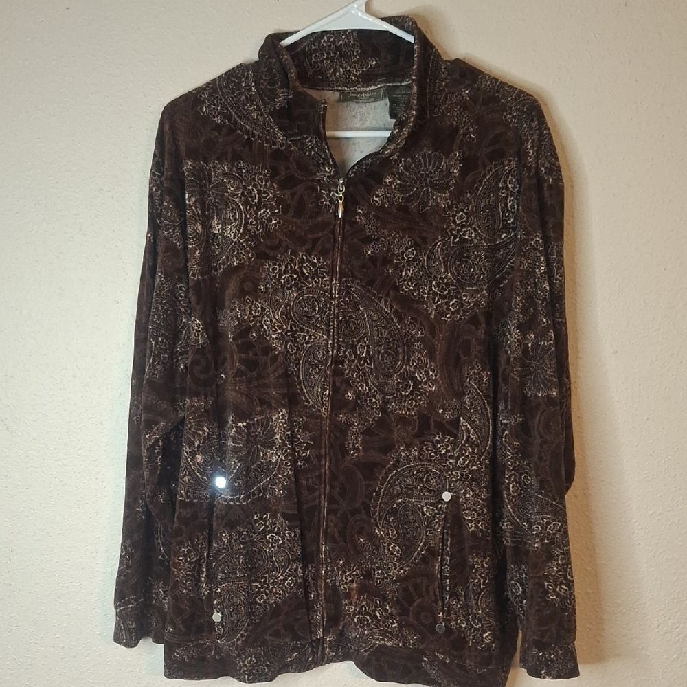 Jane Ashley Brown Paisley Jacket size 1X